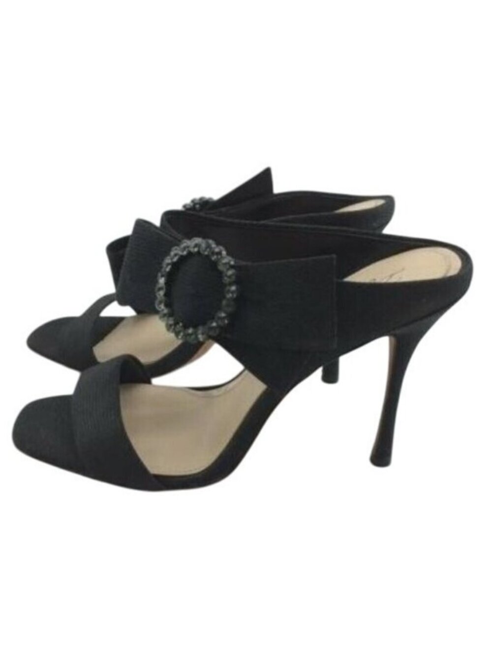Vince Camuto Imagine Black Bow Embellished Suede Leather heeled mules size 11